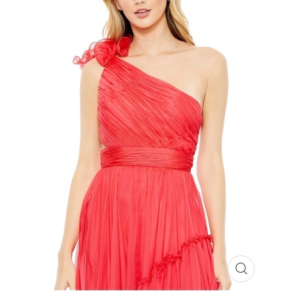 Mac Duggal RUFFLED ONE SHOULDER ASYMMETRICAL GOWN size 8 NEW $598 - Picture 5 of 12